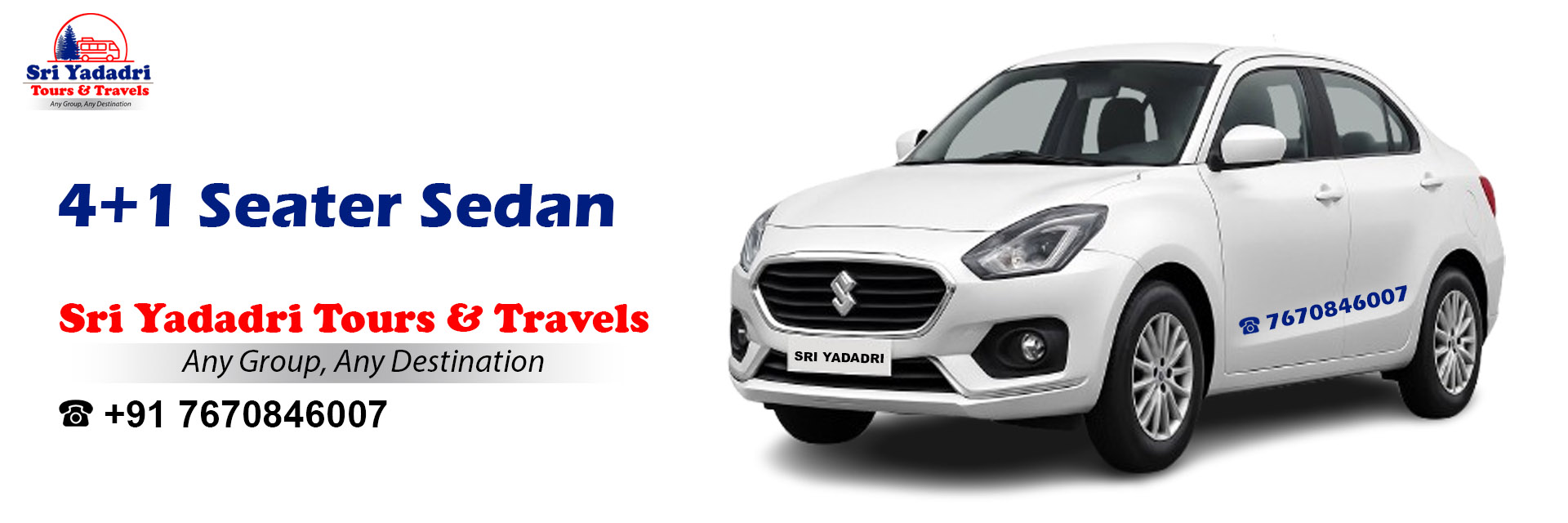 4+1 Seater Sedan – Swift Dzire or Similar