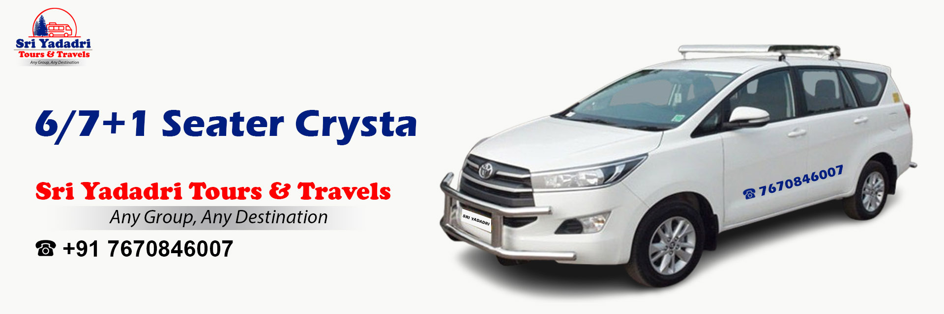 6 or 7 Plus 1 Seater Toyota Innova Crysta